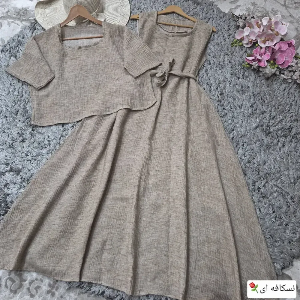 ست رویه و پیراهن مارگارت فری سایز لنین زارا درجه یک