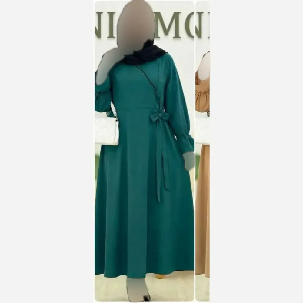 مانتو عبایی غزال الیزه فری تا 48 رنگ کرم و کله غازی قد 137