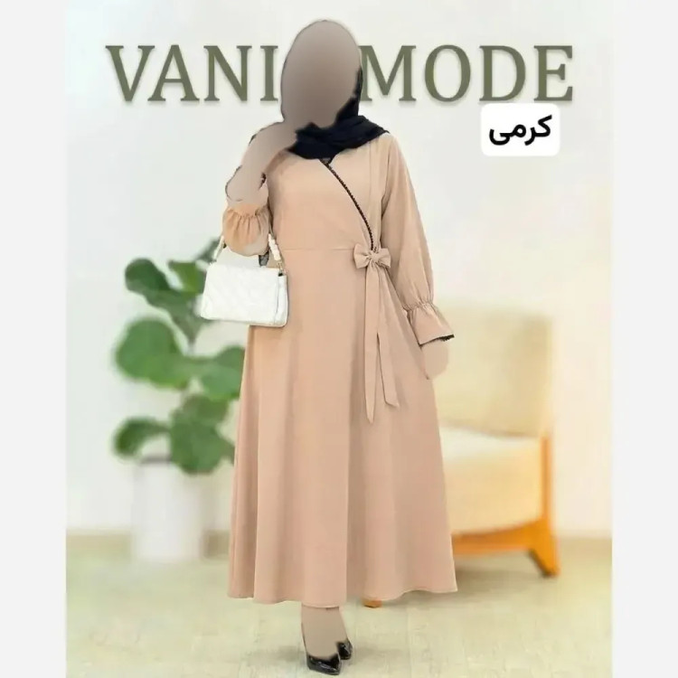 مانتو عبایی غزال الیزه فری تا 48 رنگ کرم و کله غازی قد 137