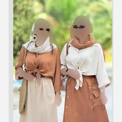 شومیز گره ای تک جنس شانتون فری سایز