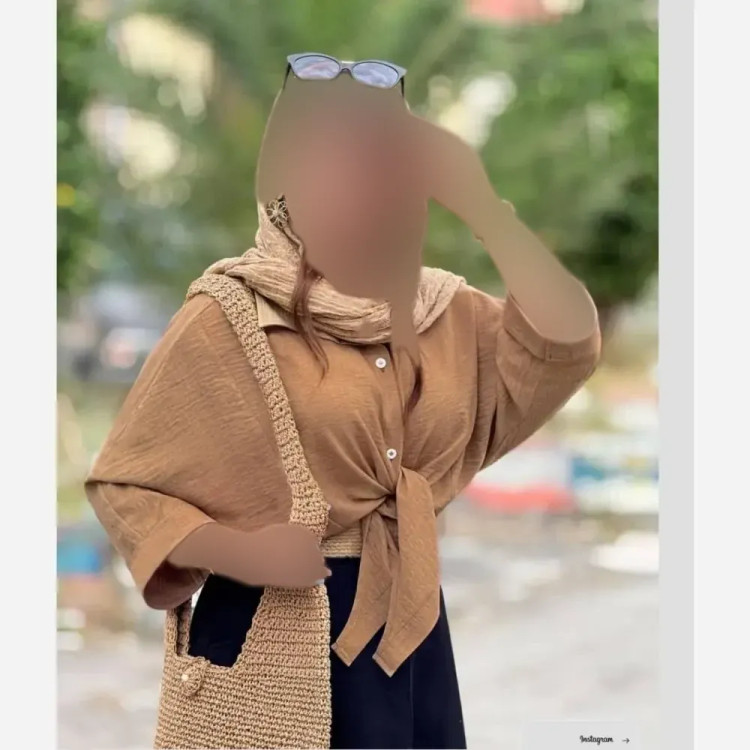 شومیز گره ای تک جنس شانتون فری سایز