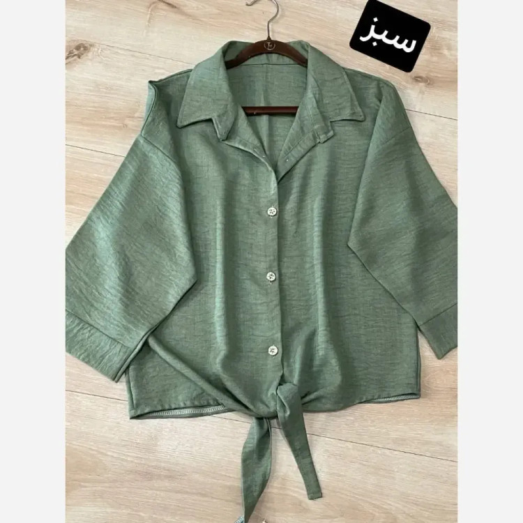 شومیز گره ای تک جنس شانتون فری سایز
