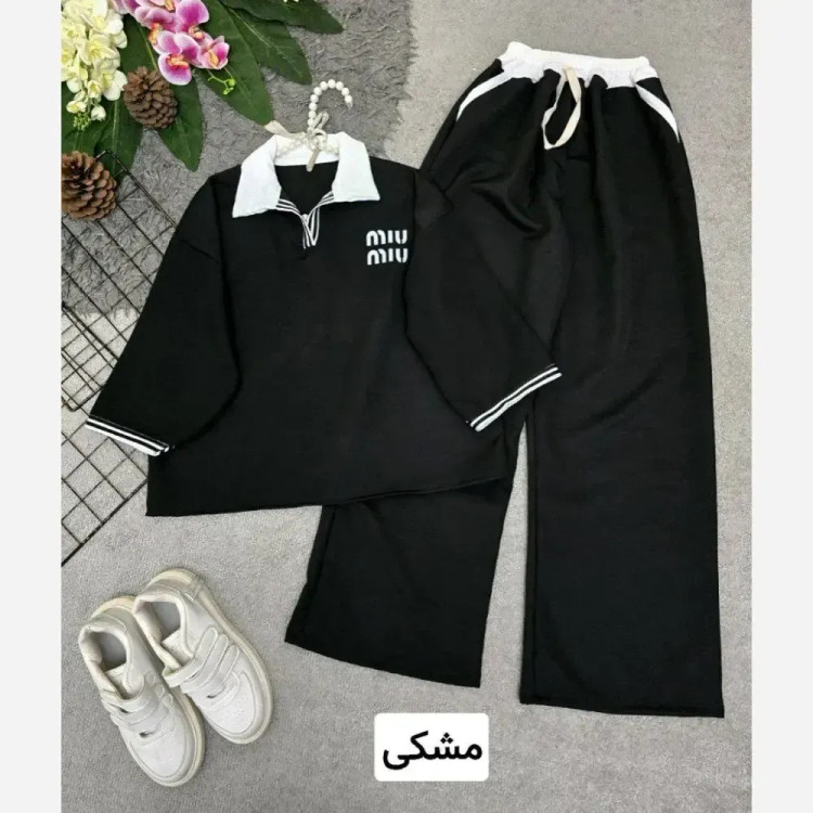 ست اورجینال Miu Miu جنس مازراتی با کیفیت در رنگهای مشکی، کرم، سورمهای و موکا سایز فری 36 تا 46