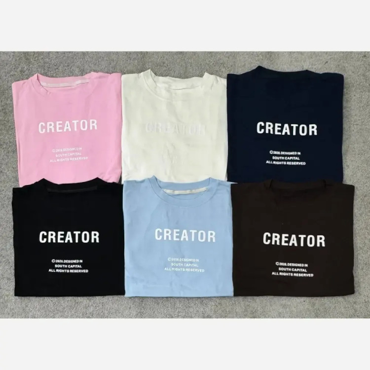 تیشرت کریتور پنبه ای فری سایز قواره دار رنگی