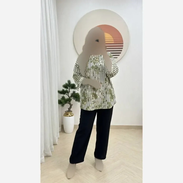 ست شومیز و شلوار زنانه مدل سویل جنس سوپرنخ و شانتون جودون رنگی فری سایز