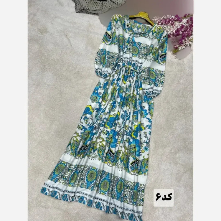 پیراهن ساحلی زنانه نخی خنک مدل میخک سایز 38 تا 46