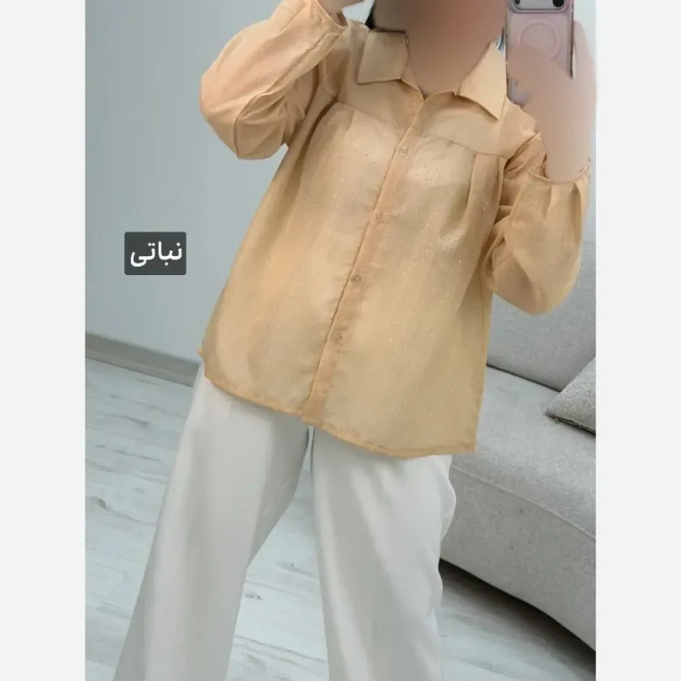 شومیز نگینی مهتا جنس شیشه ای نگین کوبی شده فری سایز
