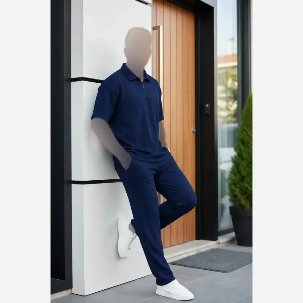 ست مردانه نیم زیپ بیسکویتی با کیفیت رنگ بندی متنوع فری سایز