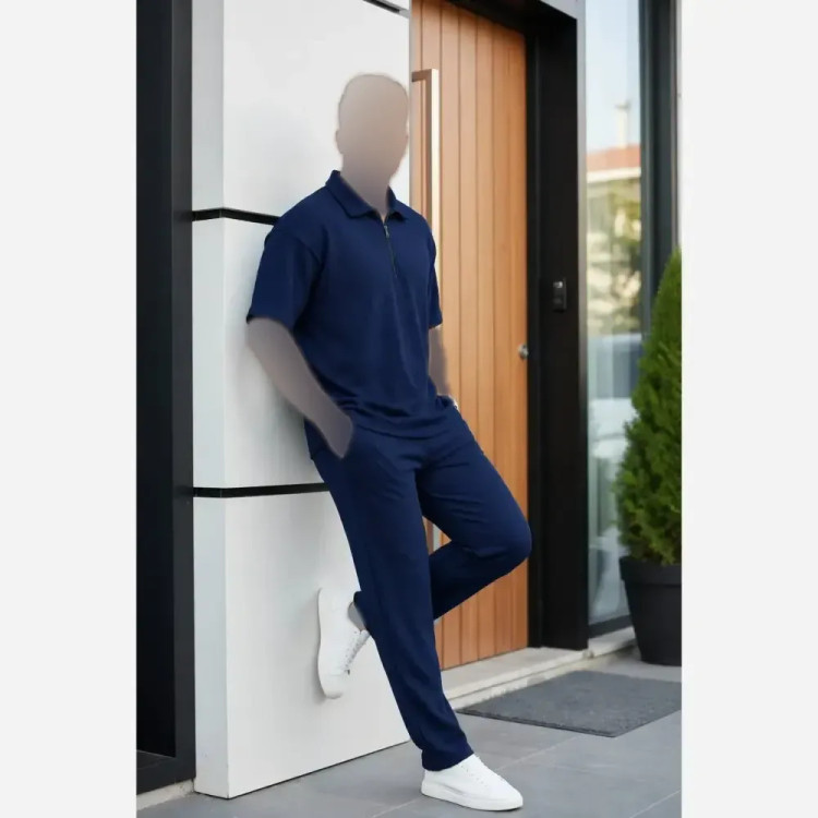 ست مردانه نیم زیپ بیسکویتی با کیفیت رنگ بندی متنوع فری سایز