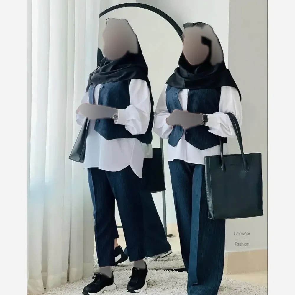 سه تیکه اداری دانشجویی کت ژیله و شلوار پارچه دیپلمات سایز 1 و 2