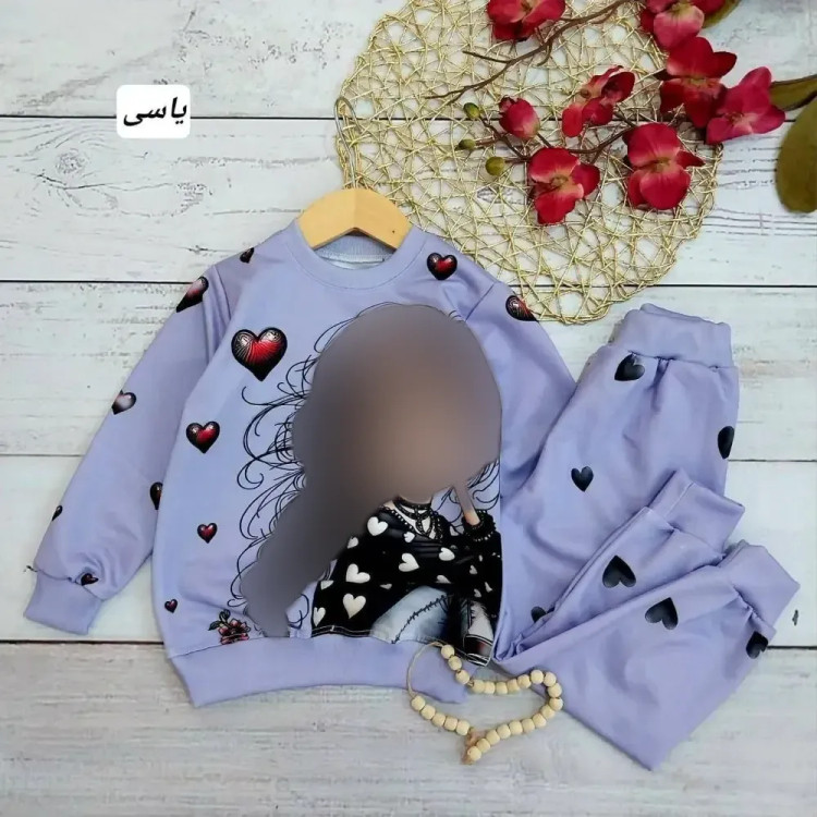 ست بلوز و شلوار دخترانه اسپان دورس یاسی سایز 40