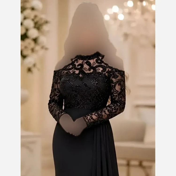 مانتو کرپ غواصی گل برجسته ترک مشکی سایزبندی کامل
