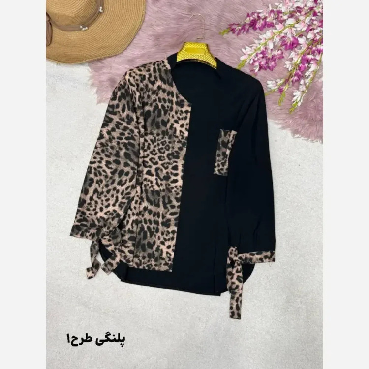 شومیز طرحدار نجلا جنس کرپ بوگاتی