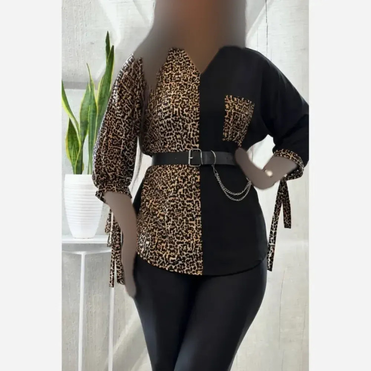 شومیز طرحدار نجلا جنس کرپ بوگاتی