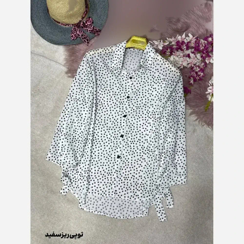 شومیز طرحدار چیچک کرپ الیزه چاپی فری سایز 38 تا 46