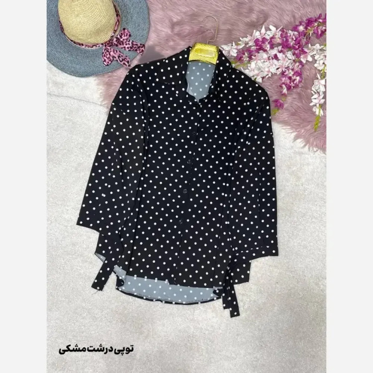 شومیز طرحدار چیچک کرپ الیزه چاپی فری سایز 38 تا 46