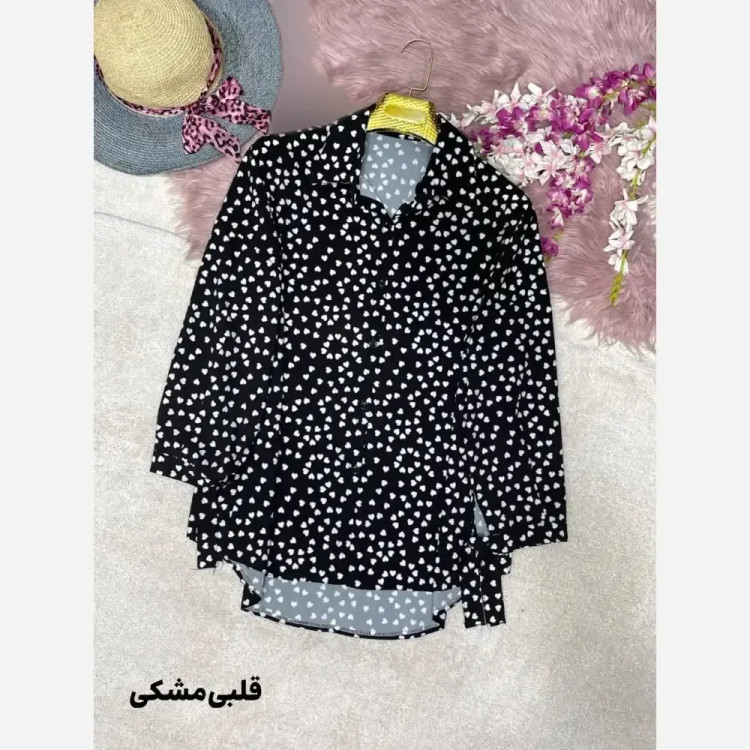 شومیز طرحدار چیچک کرپ الیزه چاپی فری سایز 38 تا 46