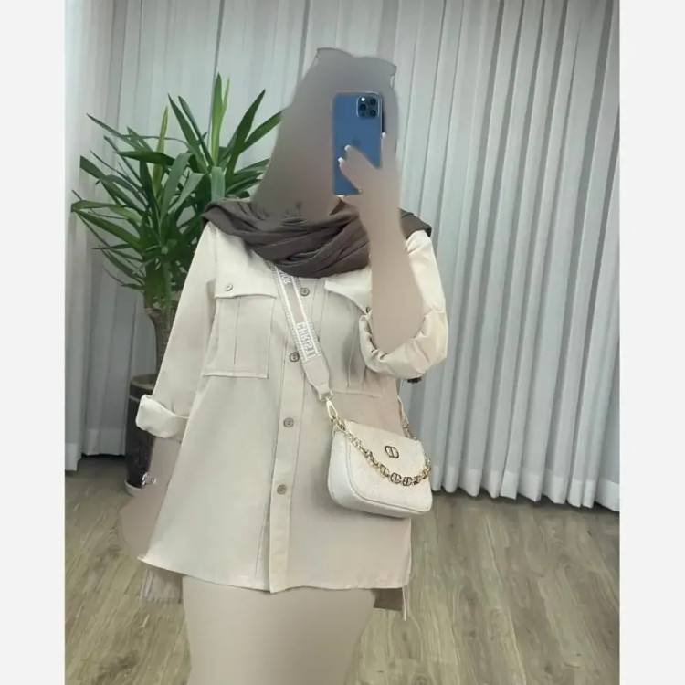 مانتو لنین دو جیب ستاره فری سایز 38 تا 48