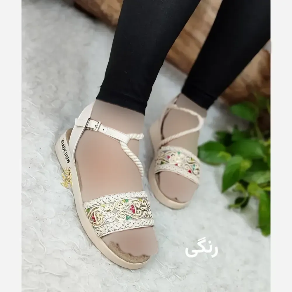 صندل طبی زنانه مدل اسنات چرم صنعتی رنگی سایز 37 39 40