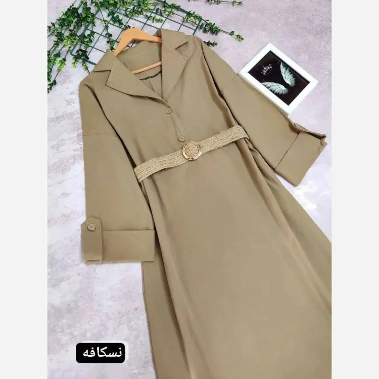 کفتان لینن ترک انزیم شده مدل شیدا کمربند کنفی رنگبندی متنوع سایز فری مناسب 38 تا 48