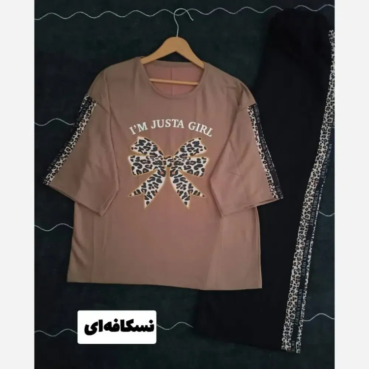 ست بلوز شلوار زنانه ویکتوریا جنس پنبه گلکسی سایز فری 38 تا 48