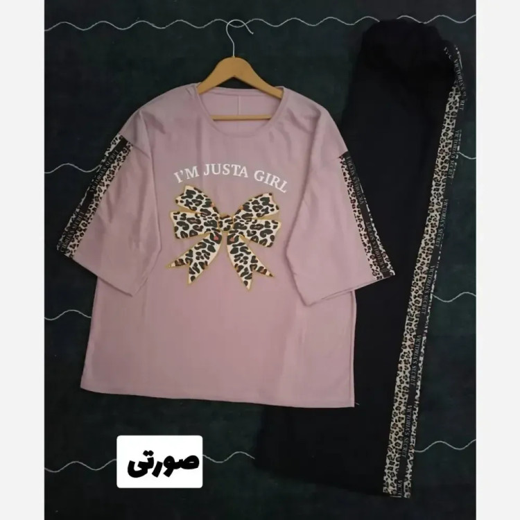 ست بلوز شلوار زنانه ویکتوریا جنس پنبه گلکسی سایز فری 38 تا 48