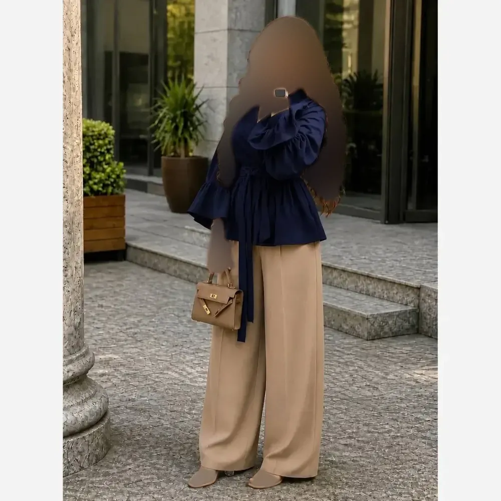 کت شلوار نیوشا کرپ مازراتی زنانه در رنگبندی مشکی، سورمه ای، قهوه ای و کرم و سایز 38 تا 44