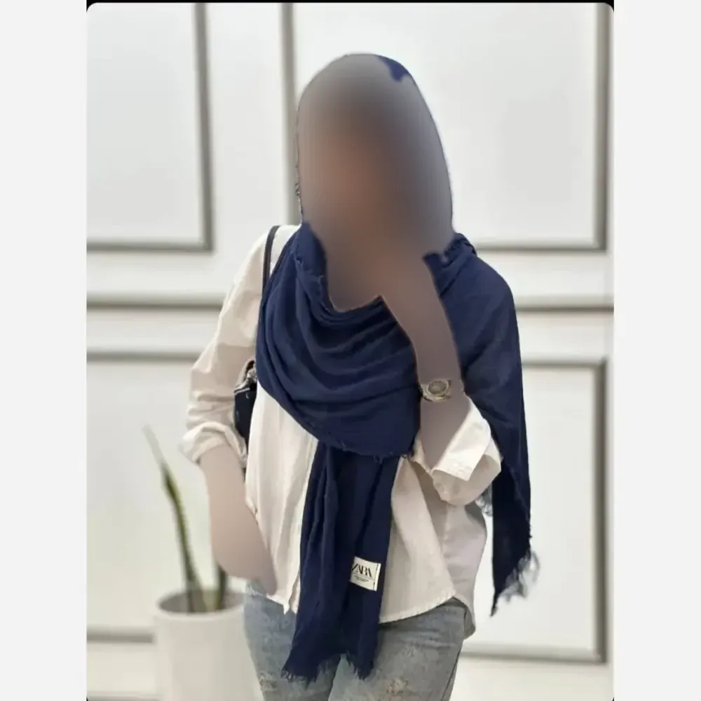 شال زنانه لب ریش جنس کنف سنگ شور بهاره شیک