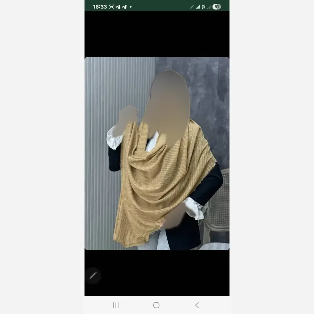 شال زنانه لب ریش جنس کنف سنگ شور بهاره شیک