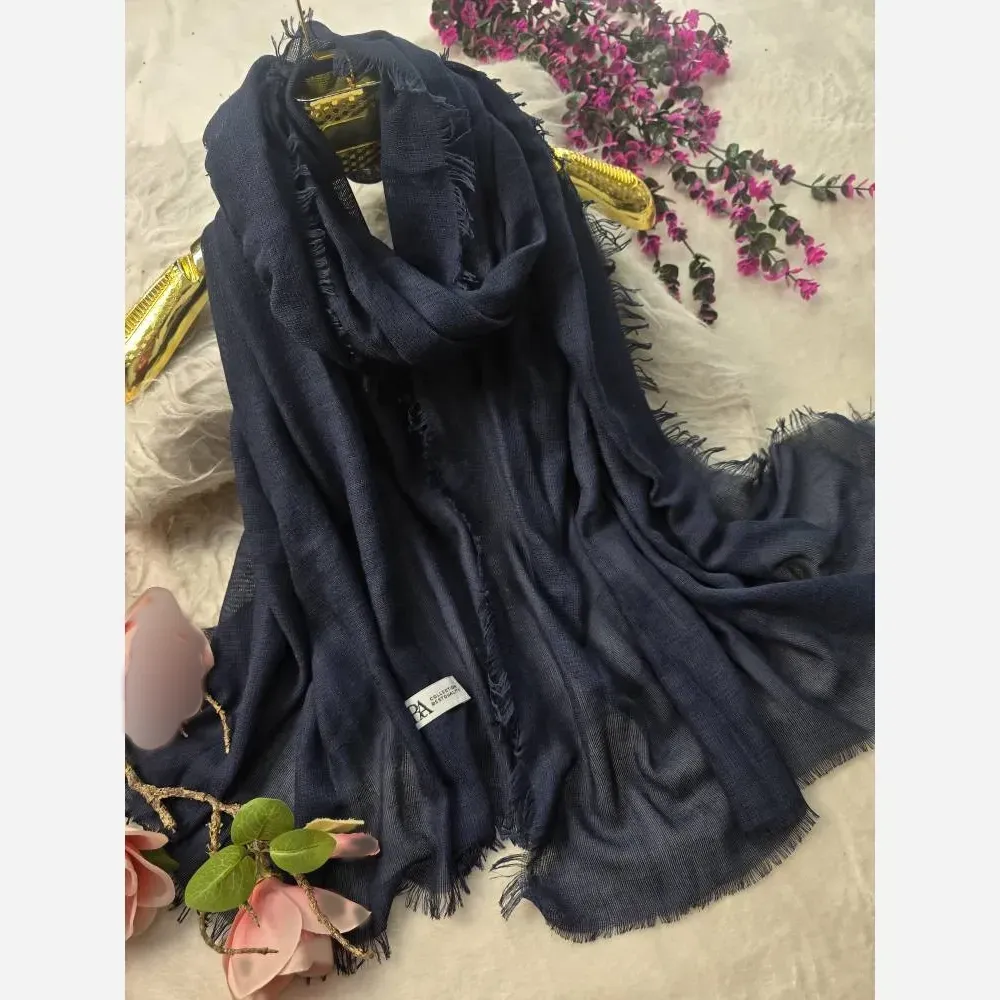 شال زنانه لب ریش جنس کنف سنگ شور بهاره شیک