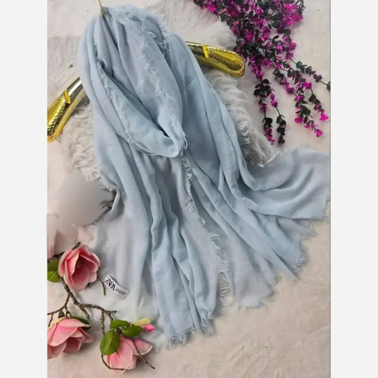شال زنانه لب ریش جنس کنف سنگ شور بهاره شیک