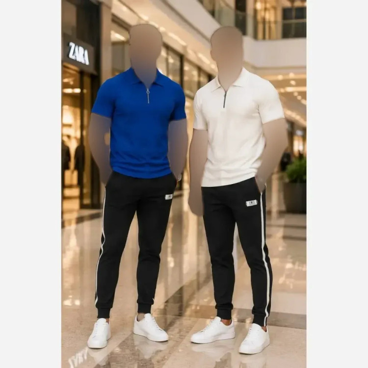 ست تیشرت کبریتی لاکرا و شلوار اسپان نخ مجلل زنانه در رنگ و سایز متنوع