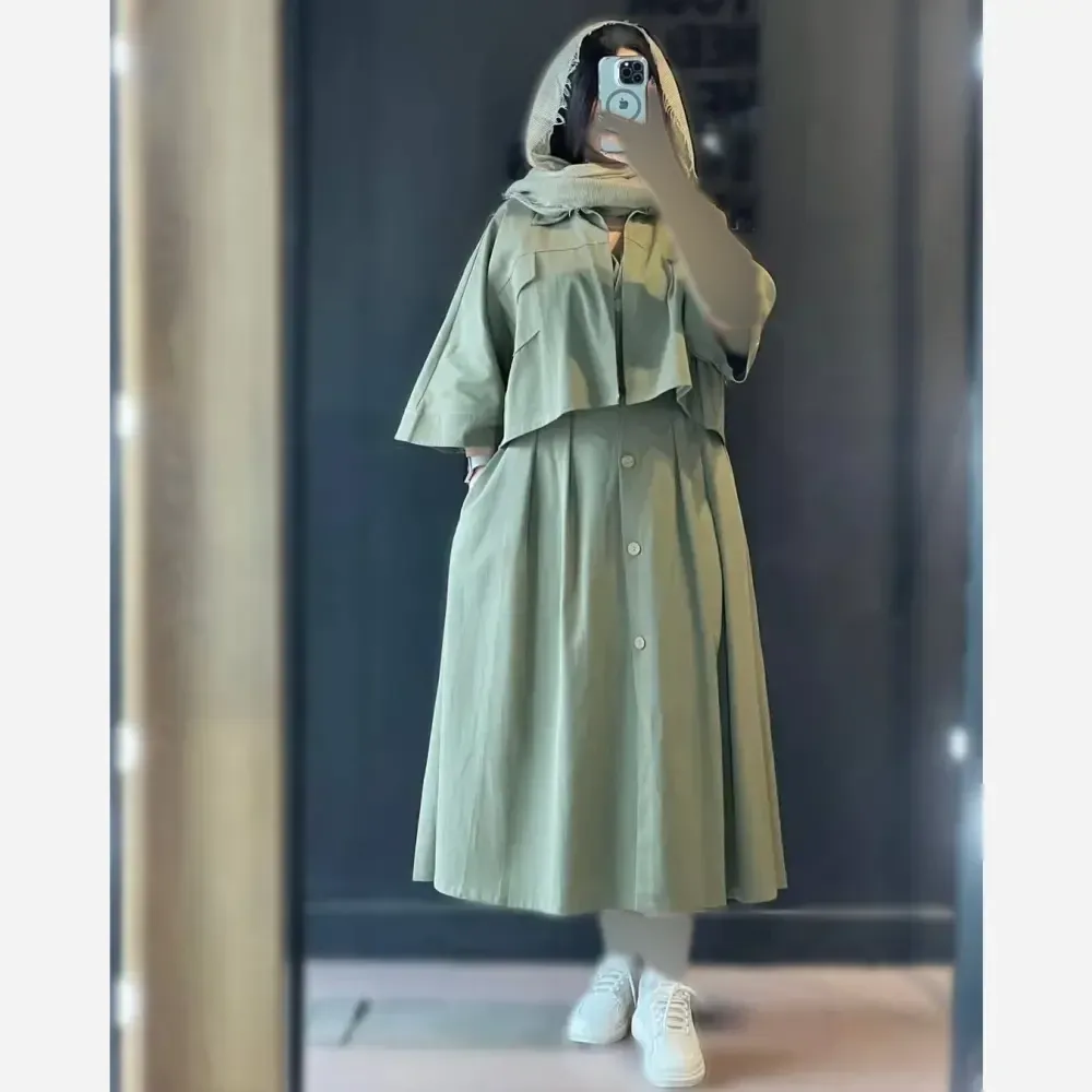 ست سارافون و کت لینن مدل هلند زنانه سایز یک و دو