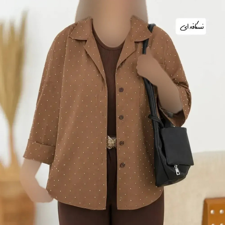 شومیز نگین دار پری سایز بزرگ زنانه | 46 تا 50 | رنگبندی متنوع