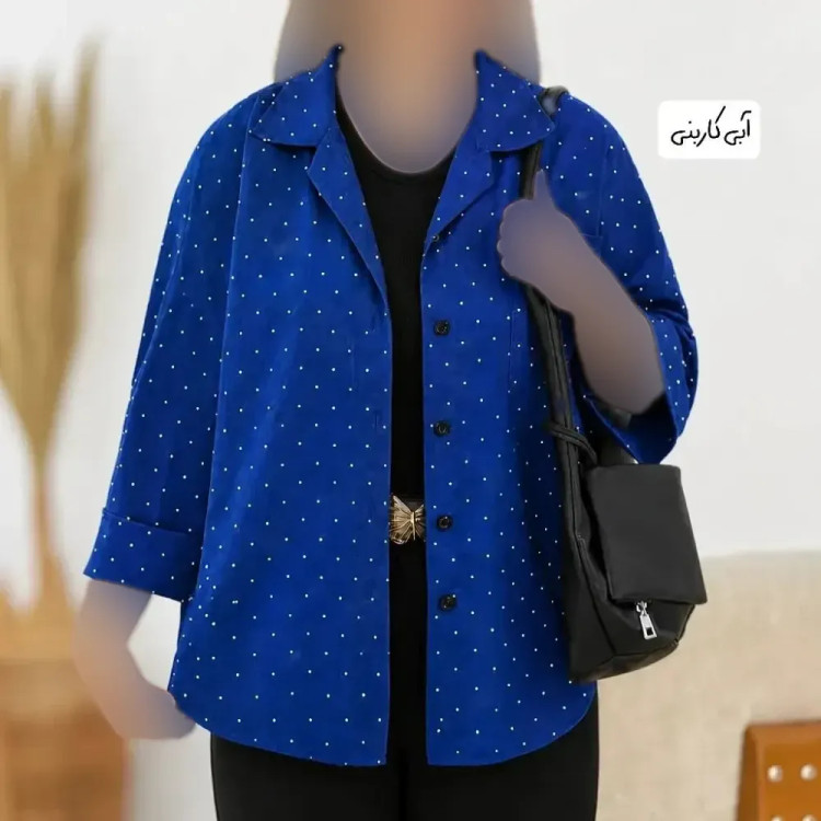 شومیز نگین دار پری سایز بزرگ زنانه | 46 تا 50 | رنگبندی متنوع