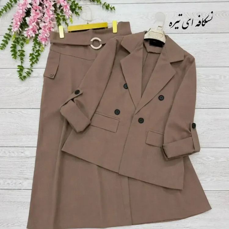 کت و شلوار نیکی لینن نچرال زنانه در رنگبندی متنوع و سایزبندی یک و دو