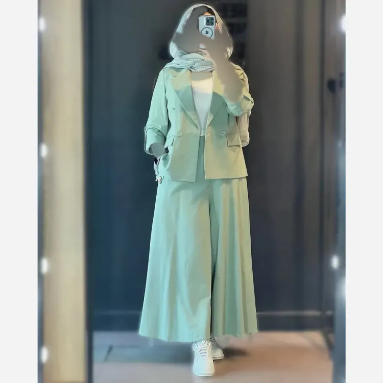 کت و شلوار نیکی لینن نچرال زنانه در رنگبندی متنوع و سایزبندی یک و دو