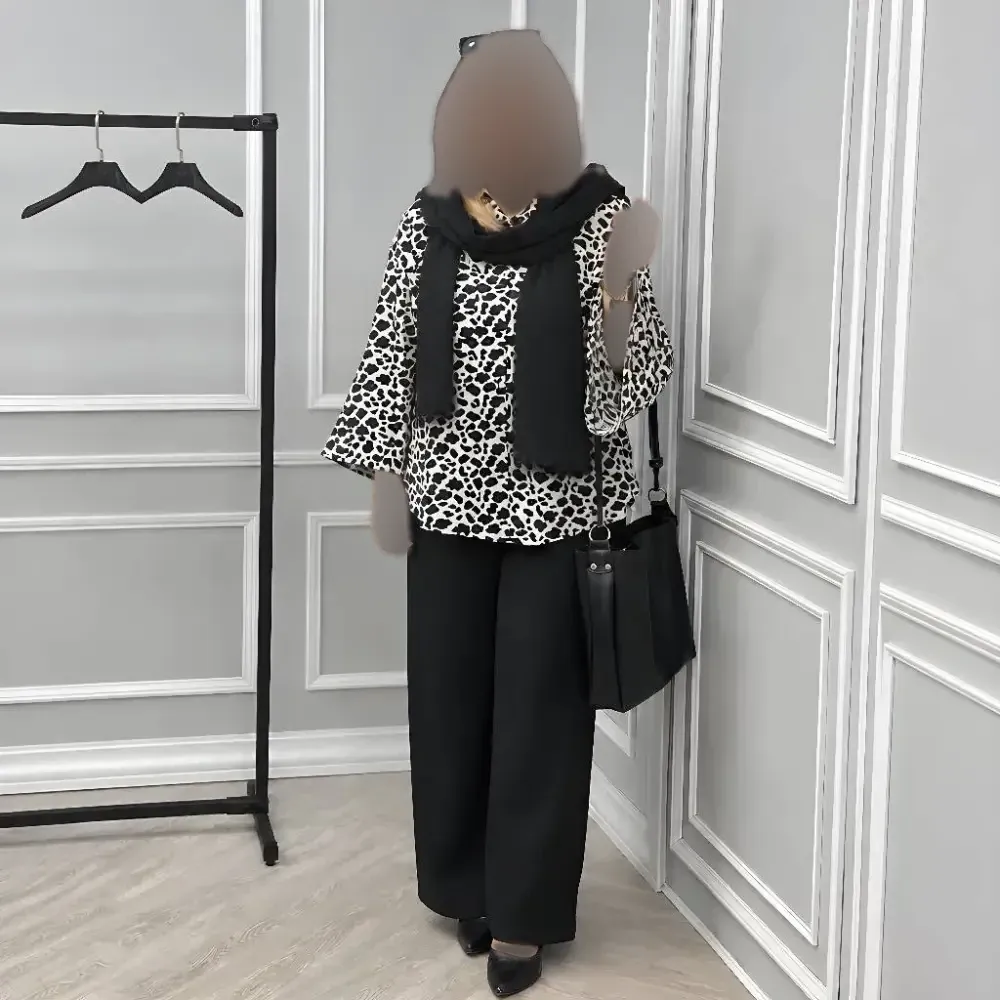 ست شومیز بوگاتی و شلوار مازراتی سرمه سایز یک و دو