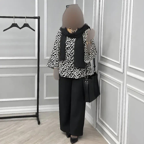 ست شومیز بوگاتی و شلوار مازراتی سرمه سایز یک و دو