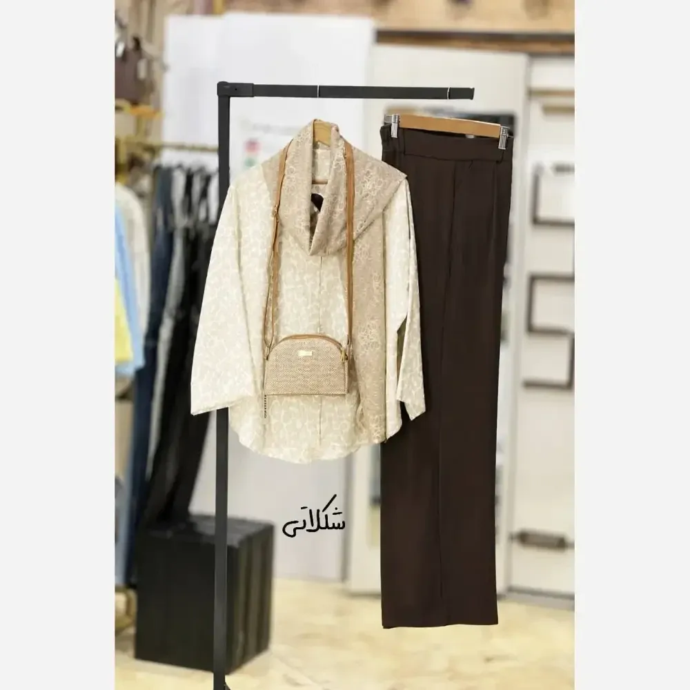 ست شومیز بوگاتی و شلوار مازراتی سرمه سایز یک و دو