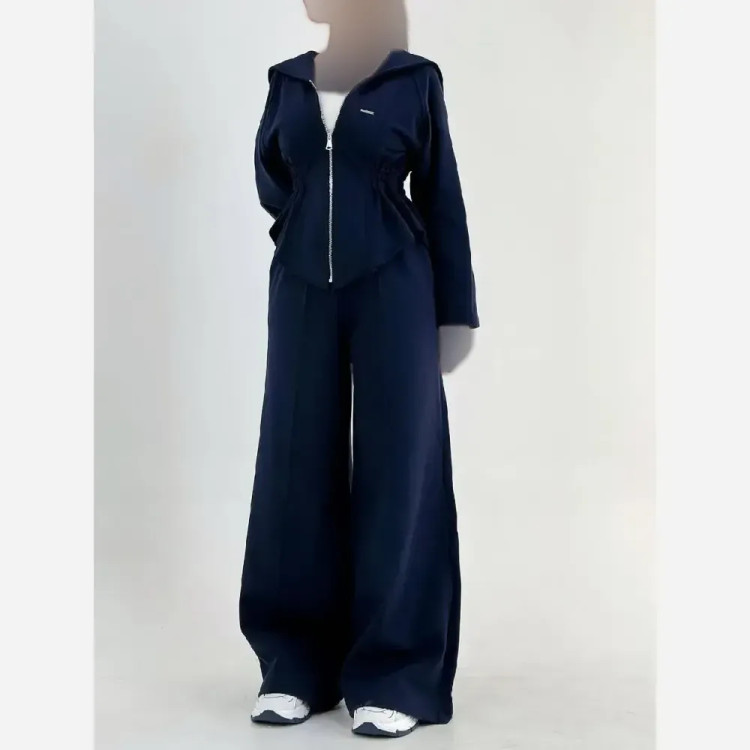 سویشرت شلوار زنانه جنس دورس رنگ مشکی سایز فری تا 48
