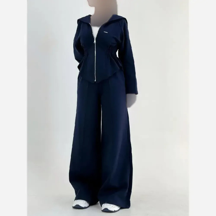 سویشرت شلوار زنانه جنس دورس رنگ مشکی سایز فری تا 48