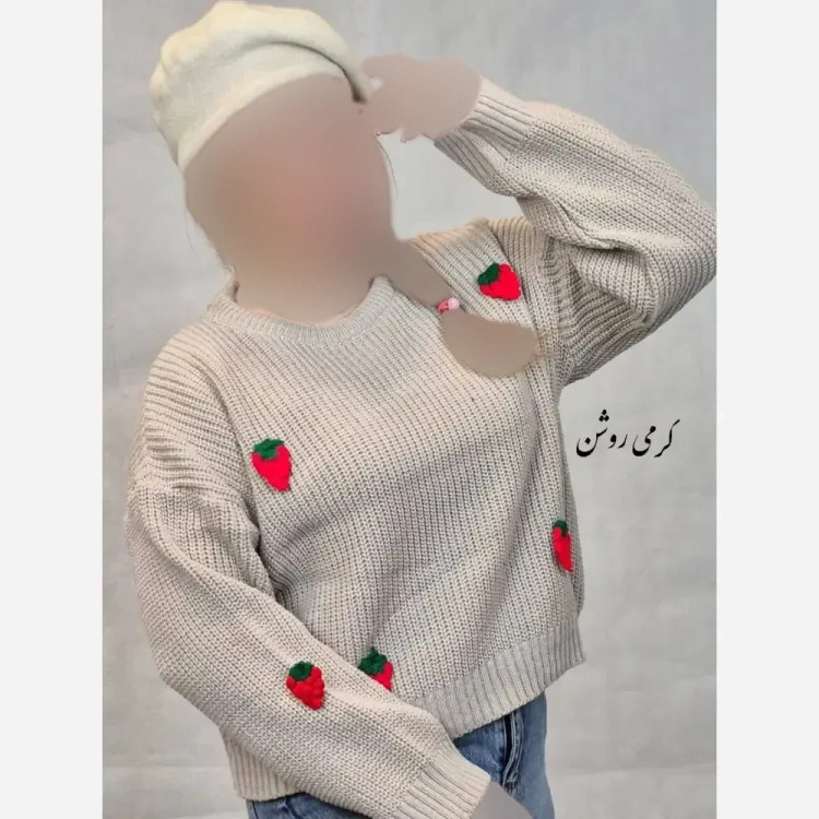 کراپ بافت زنانه توت فرنگی فری سایز تا 48 رنگبندی متنوع