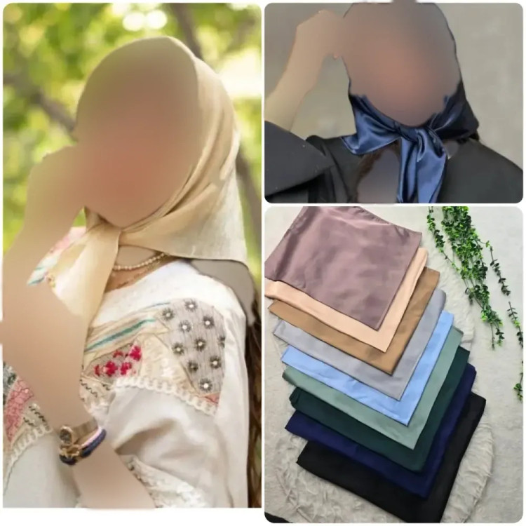 مینی اسکارف ساتن سیلک ابعاد 75 در 75 زنانه و دخترانه