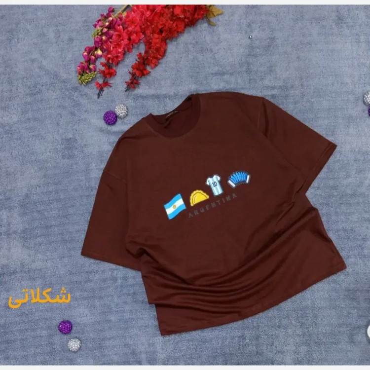 تیشرت قواره دار سوپر نخ پنبه گرم بالا زنانه سایز بزرگ