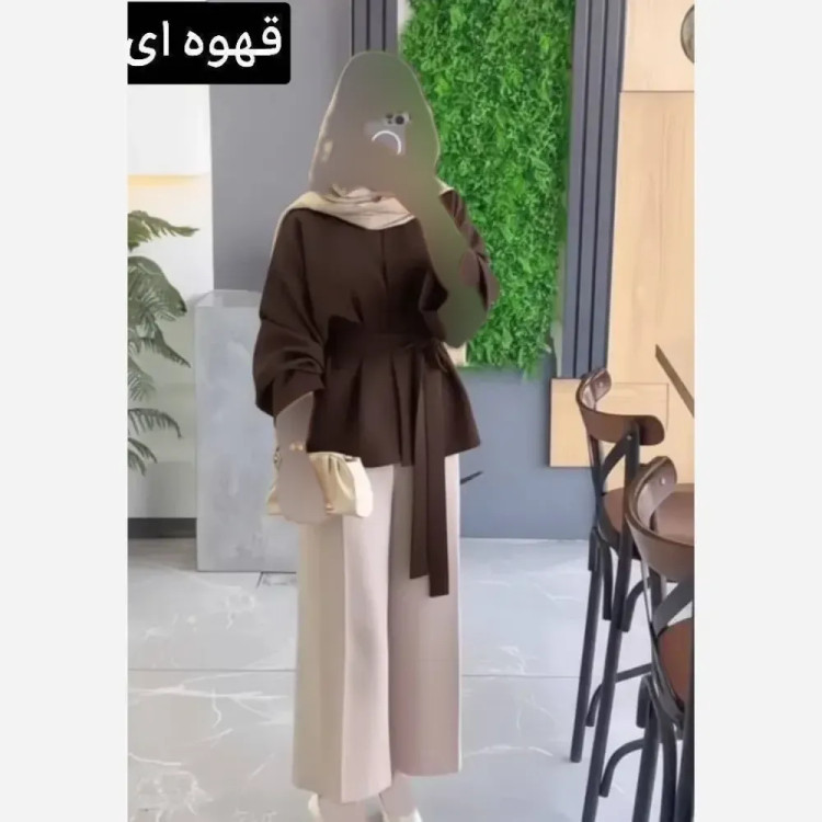 مانتو شلوار مازراتی مدل شنیز فری سایز تا 48