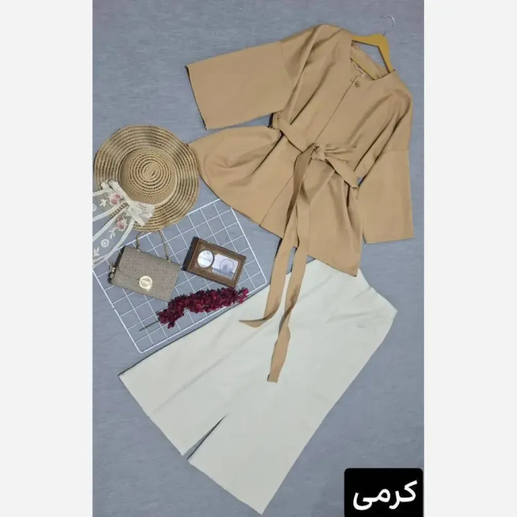 مانتو شلوار مازراتی مدل شنیز فری سایز تا 48