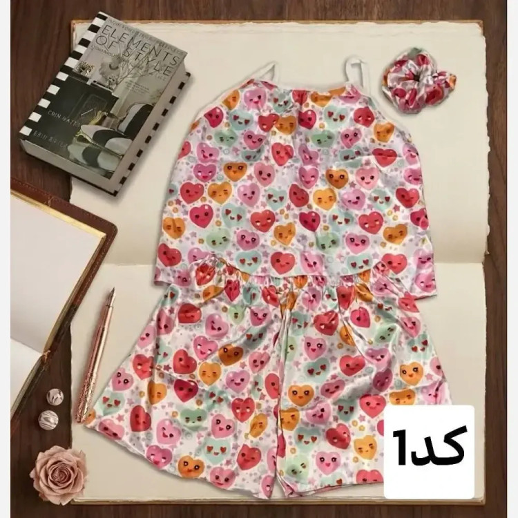 لباس خواب سه تیکه ساتن اعلا زنانه سایز 38 تا 44