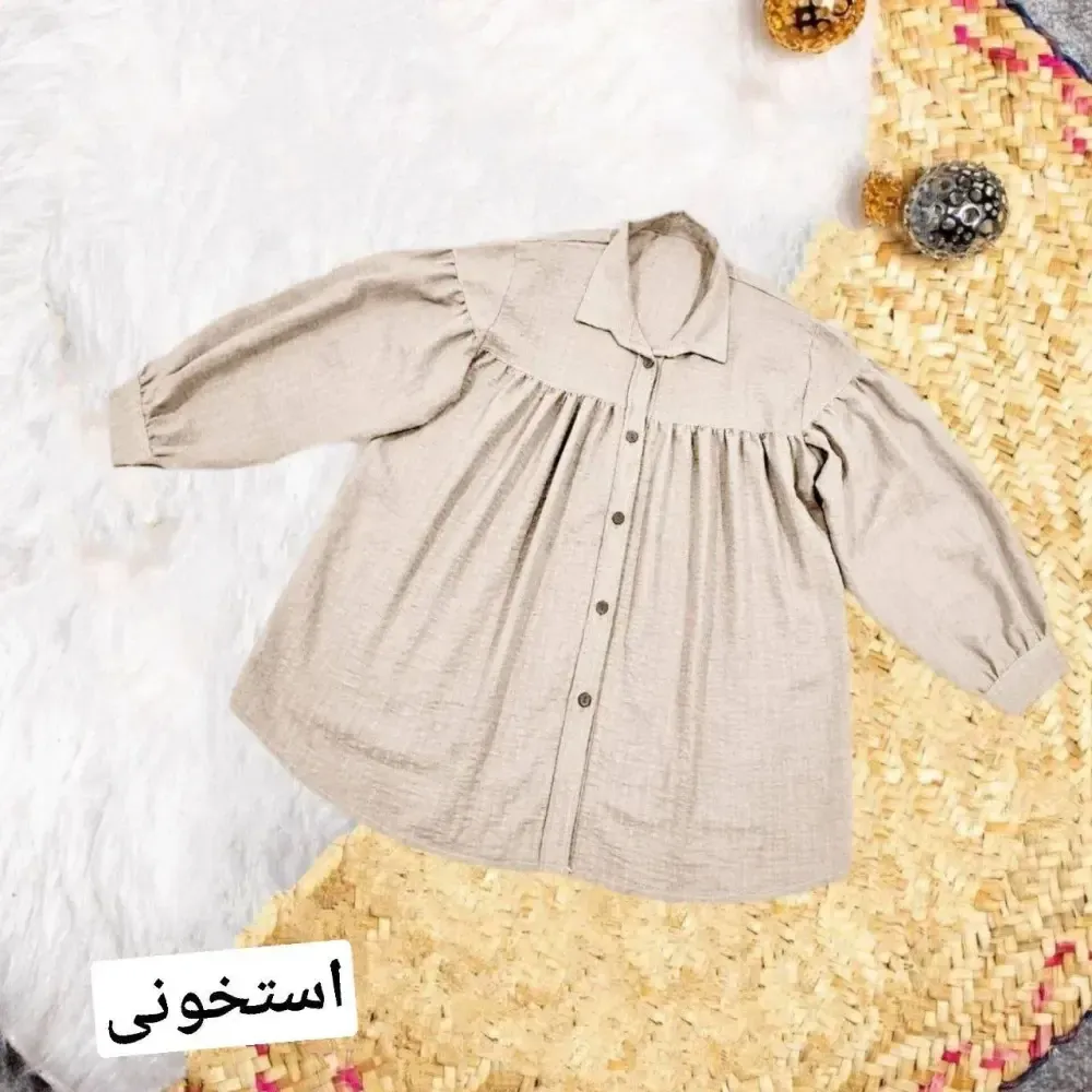 شومیز عروسکی آیلین شانتون ژاکارد اعلا فری سایز 40 تا 48 قد 77 تا 83