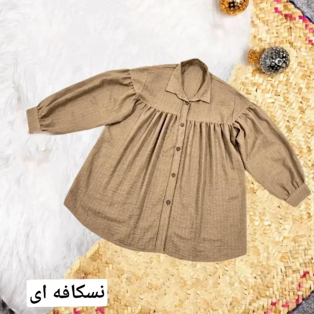 شومیز عروسکی آیلین شانتون ژاکارد اعلا فری سایز 40 تا 48 قد 77 تا 83